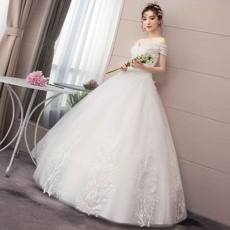 Wedding Dresses 2024 New The Sexy V-neck Lace Up Ball Gown Off The Shoulder Princess Elegant Vestido De Noiva Customized