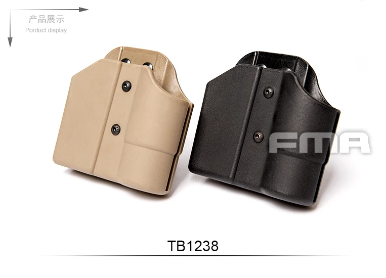 FMA estuche táctico porta cargador doble con soporte de linterna