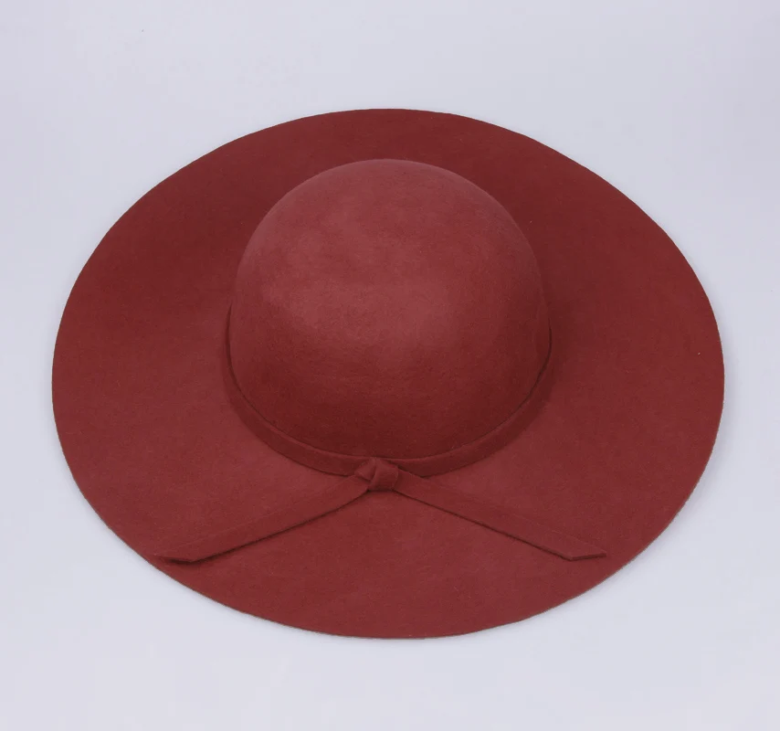 2017 New Hats for Women Vintage Wool Felt Crushable Wide Brim Cloche Floppy Top Caps