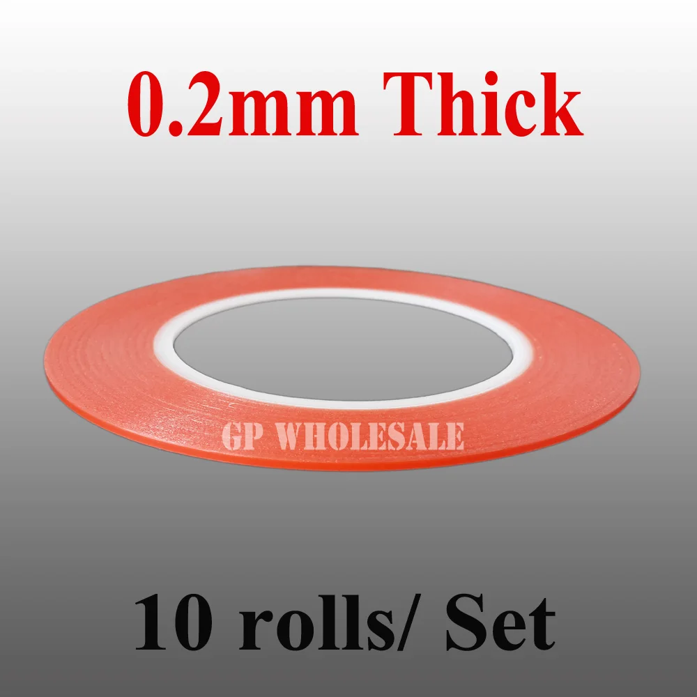 

10 Rolls (Choose 1mm/1.5mm/2mm/3mm/4mm/5mm/6mm/7mm/8mm/9mm/10mm*25M), Strong Double Adhesive Acrylic Tape, 0.2mm Thick