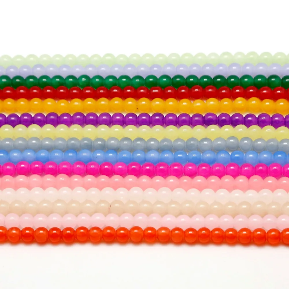 Mixed Color 8MM Smooth Round Crystal Glass Beads Loose Spacer Beads for Jewelry Making