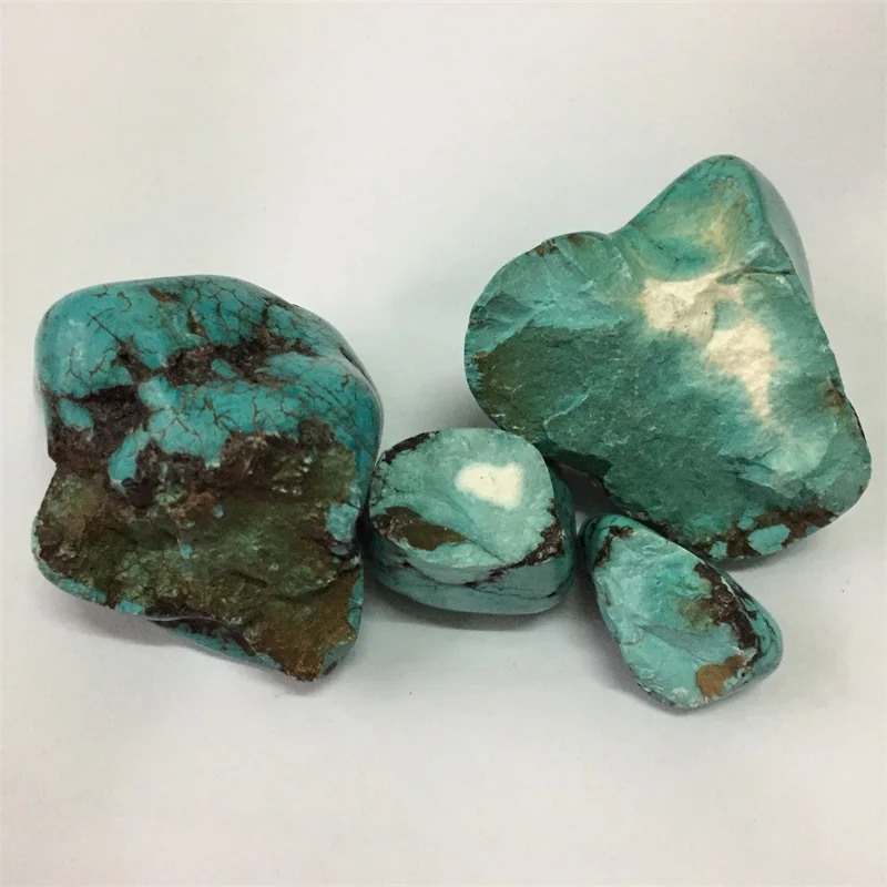 Natural Gemstone Green Turquoise Genuine Stone 4 6 8 10 12MM Bracelet Fit Diy Charm Beads For Jewelry Making Hubei