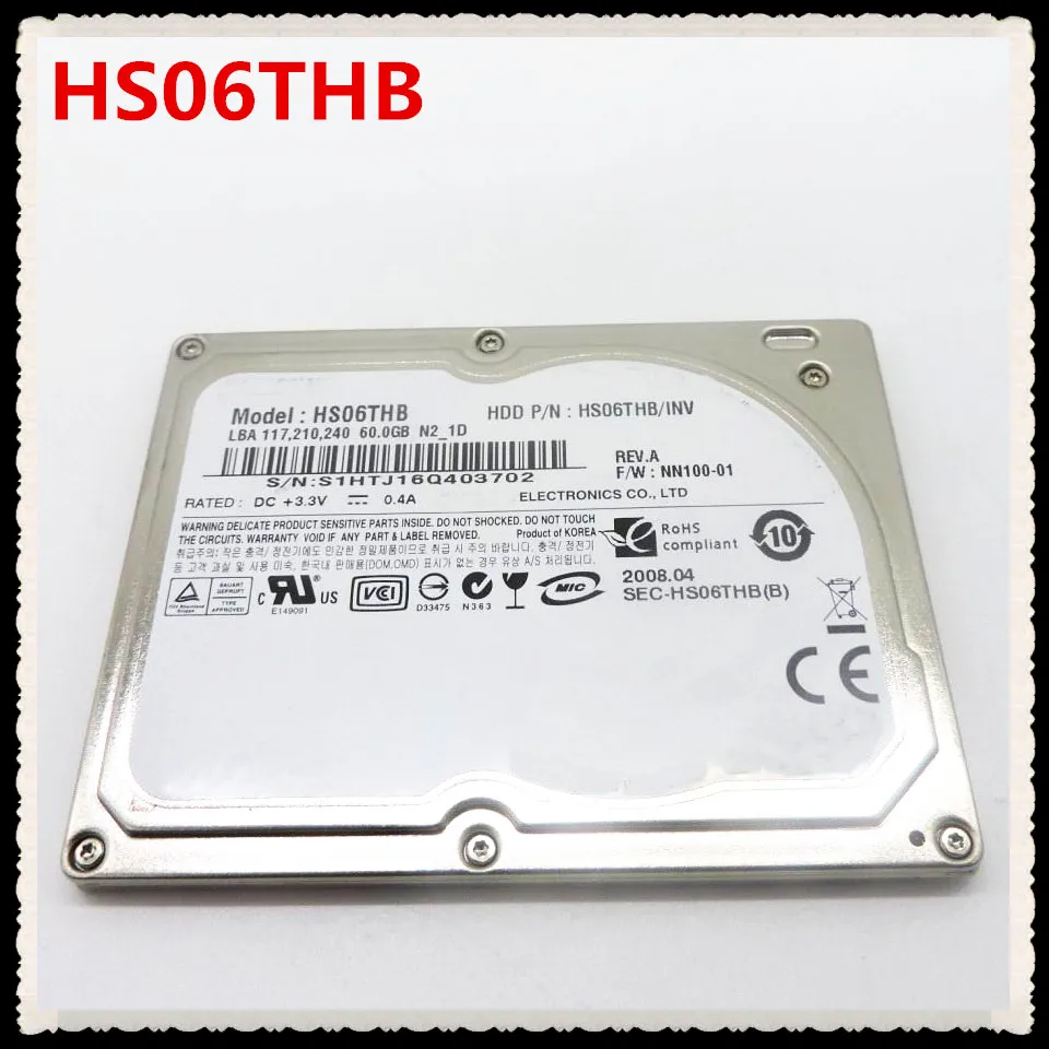 

100%New 1.8" HDD CE/ZIF 60GB HS06THB for laptop MINI Hard Drive replace HS04THB HS060HB MK8025GAL MK6028GAL HS082HB