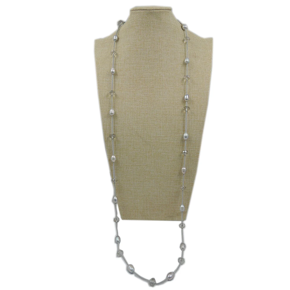 100% NATURE FRESH-WATER PEARL LONG 120 cm NECKLACE