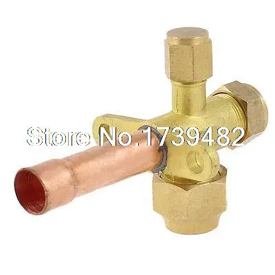 

1/2"PT Inlet 3 Way Gold Tone Straight Flare Tube Split Air Conditioner Valve