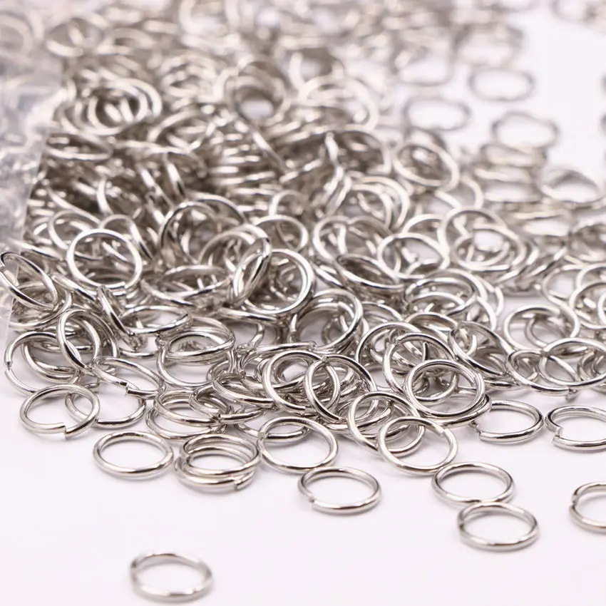 Wholesale 100pcs DIY Accessories Jewelry Making 7mm Round Metal Jump Ring Silver-color Component Open Split Rings Findings A533