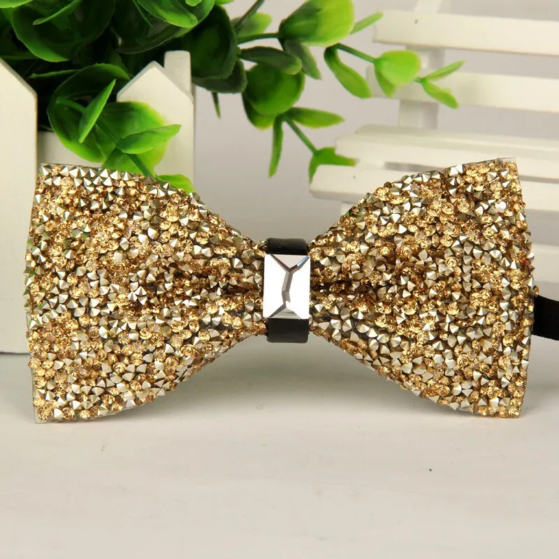 bow arrow 12cm and 6cm Diamond Black Red Bow Tie Men For Rhinestone Collar Men Bowtie Crystal Cool Luxury Diamond Wedding