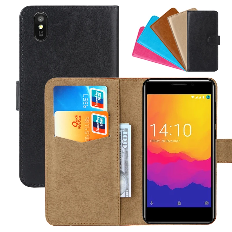 Casing Dompet Mewah untuk Prestigio Muze U3 LTE Kulit PU Penutup Lipat Retro Tali Casing Modis Magnetik