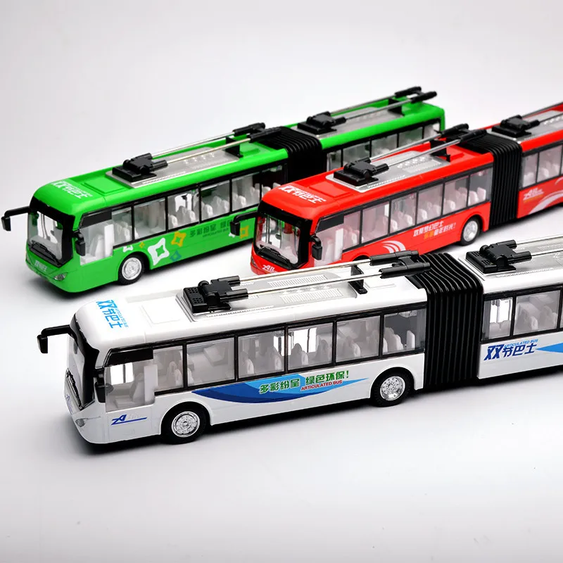 

City bus double bus alloy car model children's toy car bus simulation car model F518