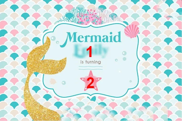 custom little mermaid under the sea ocean birthday photo backdrop High quality Computer print party background