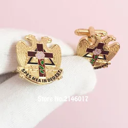 Free Masons Scottish Rite Rose Eagle Cuff Links Sleeve Button Lapel Pins Croix Cross 32 Degree Masonic Masonry Cufflink Swan