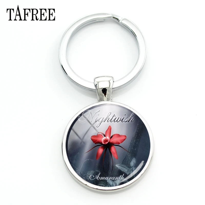 TAFREE Nightwish Key Chains Fashion Music Band Style Keychains Round Handmade for Bag Car Key Women Accessories Jewelry NW582