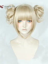My Boku no Hero Academia Himiko Toga Short Linen Golden Blonde Ponytail Hair Cosplay Costume Wig + Track + Cap