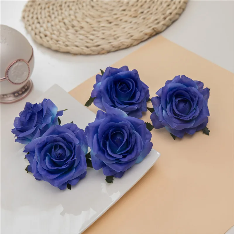 50PCS/lot Artificial Rose Flower Head 7CM European Retro Silk Flower Wedding Flowers Wall Floral Party Home Decorative