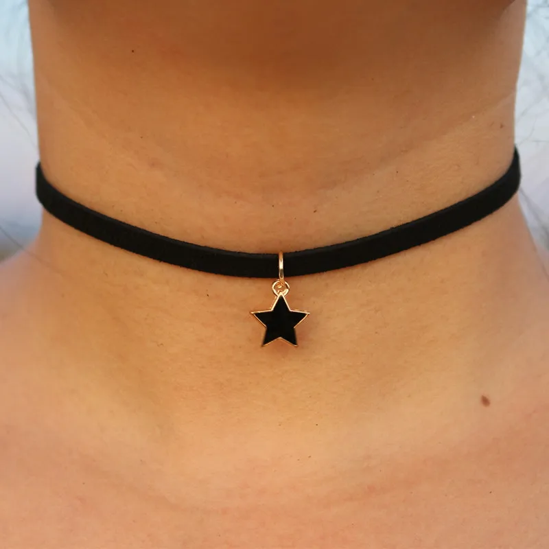 New Black Chokers Necklaces Women Black Velvet Simulated Pearl Geometic Collares Fashion Jewelry Gothic Handmade Bijoux