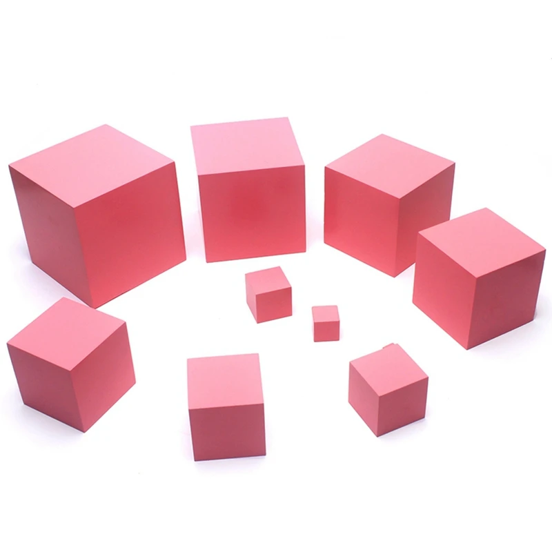 Dental house materiali Montessori giocattoli in legno torre rosa 1-10CM cubi rosa legno massello di faggio bambino precoce prescolare educativo
