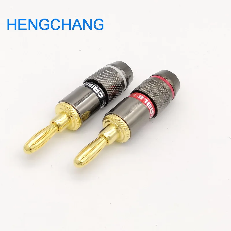 8 قطعة الموز موصل المكونات الموز الذكور الذهب مطلي المقابس ل 6 مللي متر كابل