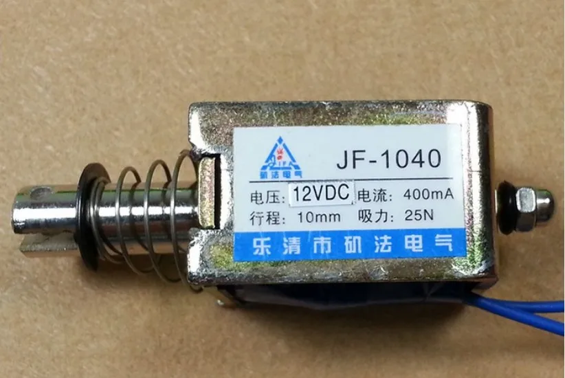 DC24V 12V 400mA 10mm Stroke 25N Force Open Frame Electric Solenoid Electromagnet JF-1040B