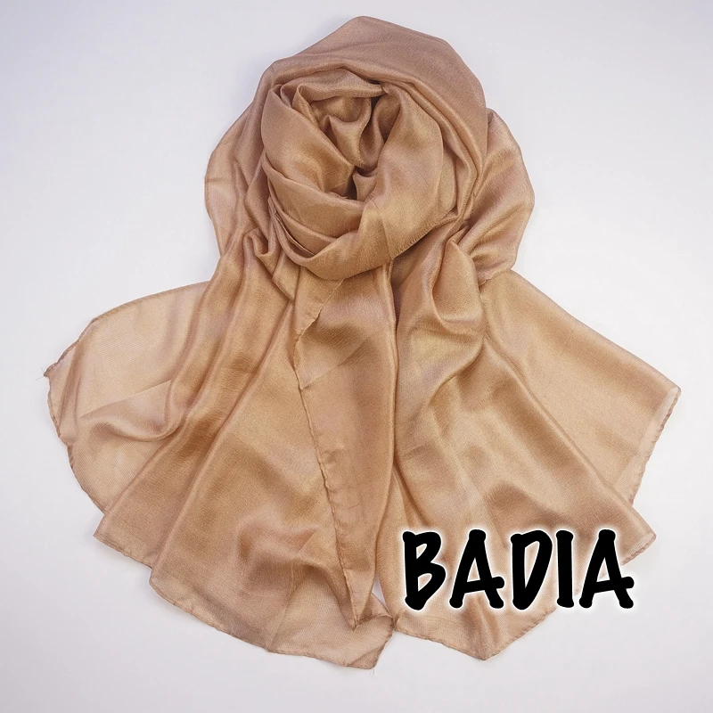 95*180cm One Piece Solid Plain Shinny Scarf Oversize Islam Shawl Head Wraps Soft Long Muslim Silk Linen Shimmer Hijabs