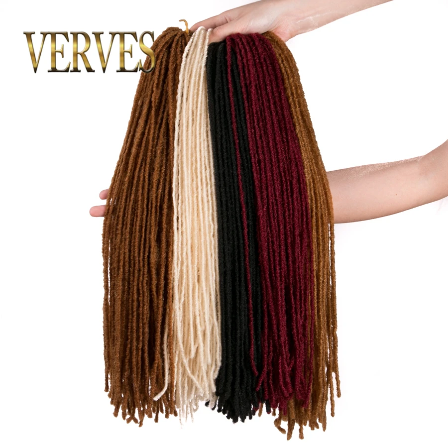 VERVES Crochet Dreadlocks Hair Extension Synthetic 18 Inch 27 Strands/Piece Crochet Braids For Women Blonde Bug Braiding Hair