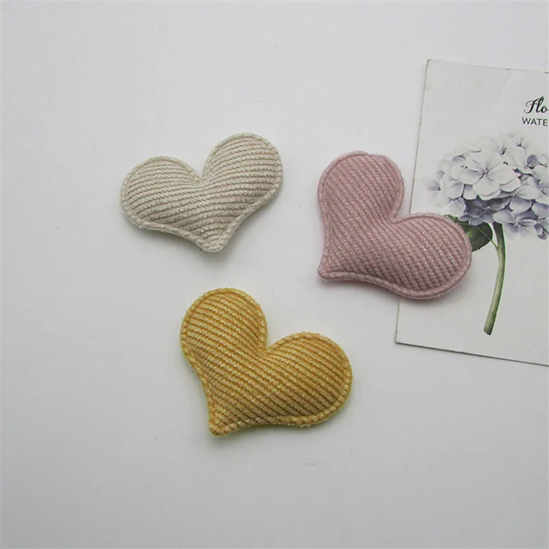 30 Stück/Los 5*4cm gestreifte Herz-Pads, Aufnäher, Applikationen für Bastelarbeiten, Kleidung, Nähzubehör, DIY-Haarspangen-Accessoires – Detail 3