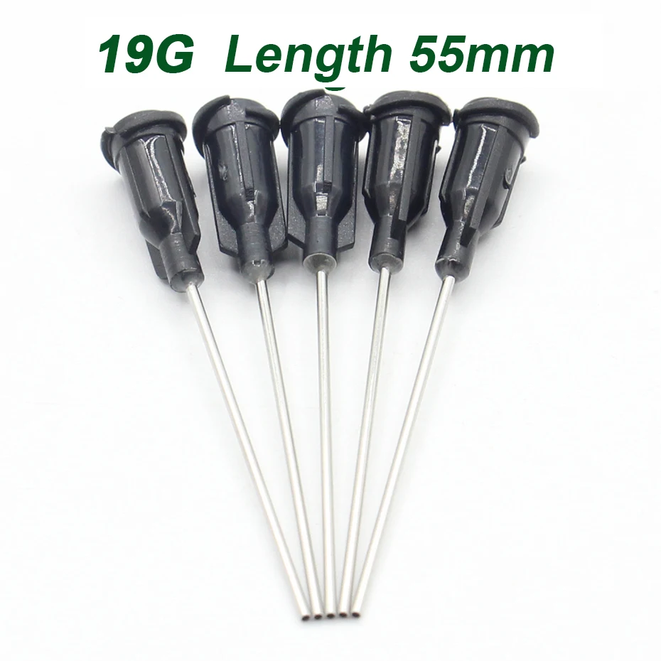 

50pcs 19G length 55mm Precision passivated S.S. Dispense Tip with PP Safetylok hub, glue dispenser needles