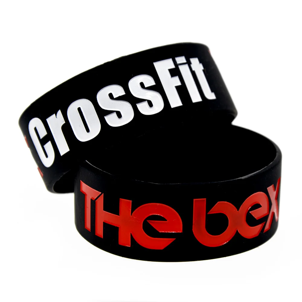 25 Pcs One Inch Wide The Box CrossFit Silicone Rubber Wristband Suitable for CrossFit Competitions and Events