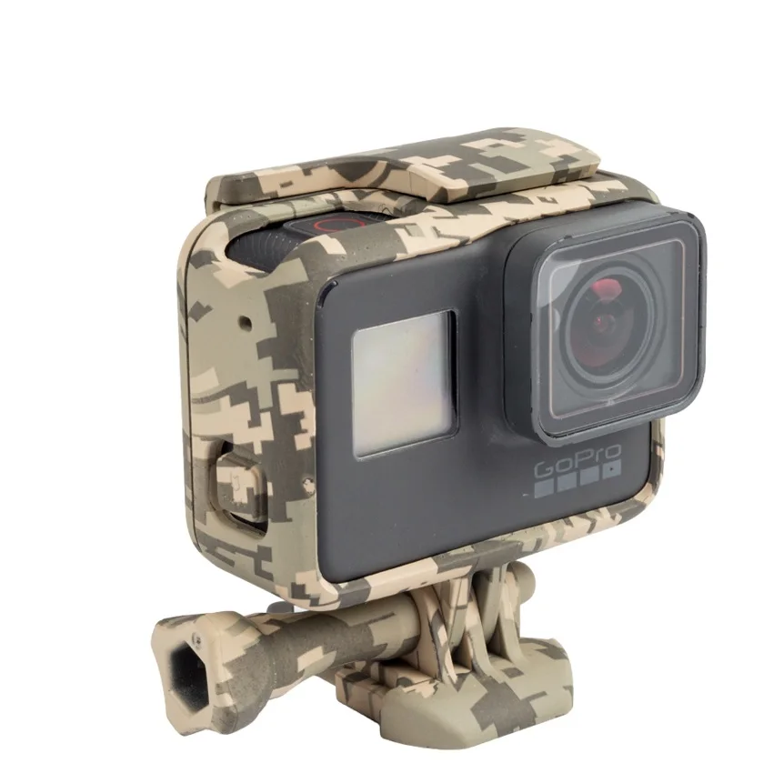 Frame Housing Shlle Plastic Camouflage Protect Case Bag For Gopro Hero 12110 9 8 7 Black Tripod Adapter Screw Gopro Accessories