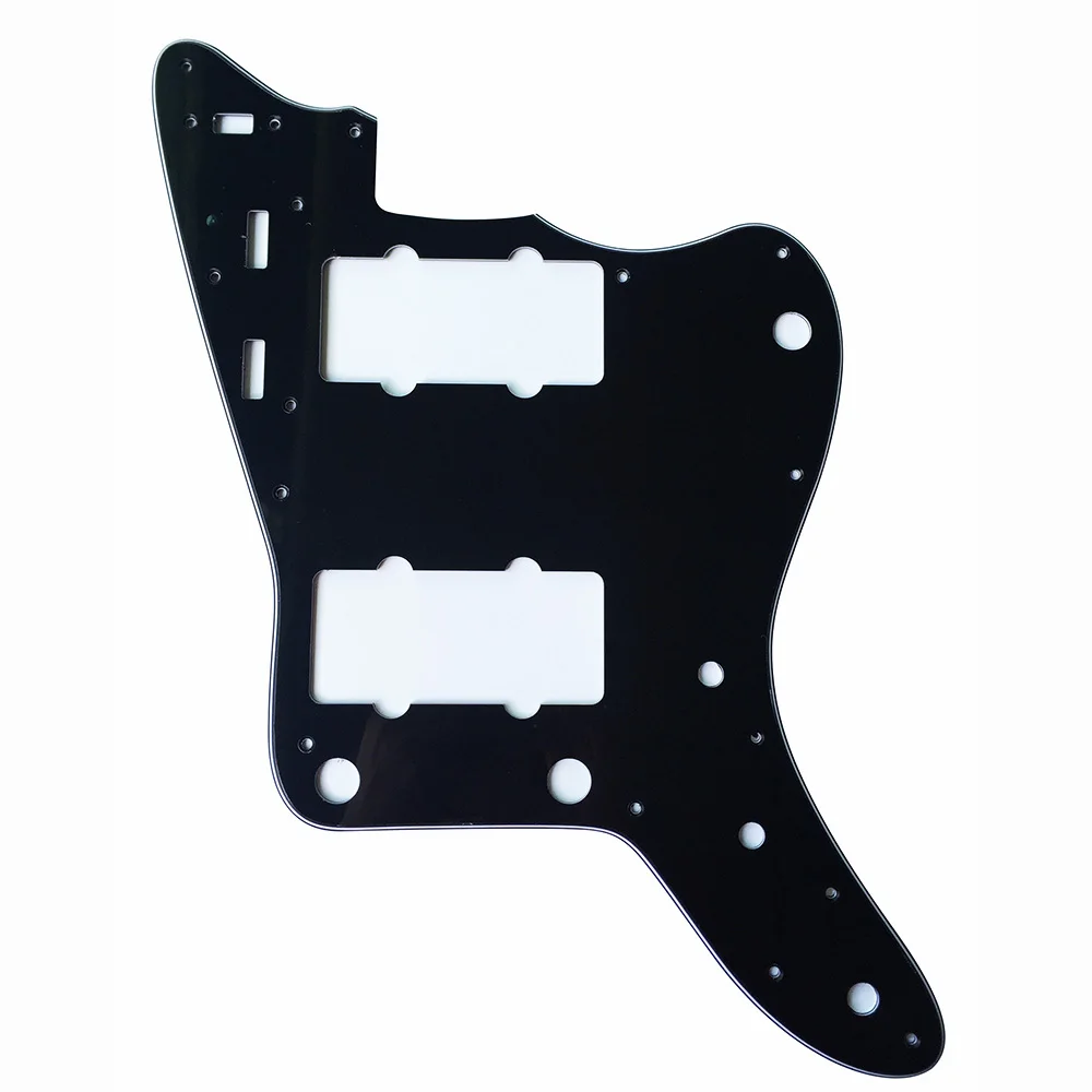 

Pleroo Custom Guitar pickgaurd Scratch Plate - For Japan Jazzmaster Guitar Pickguard, 3 Ply Black