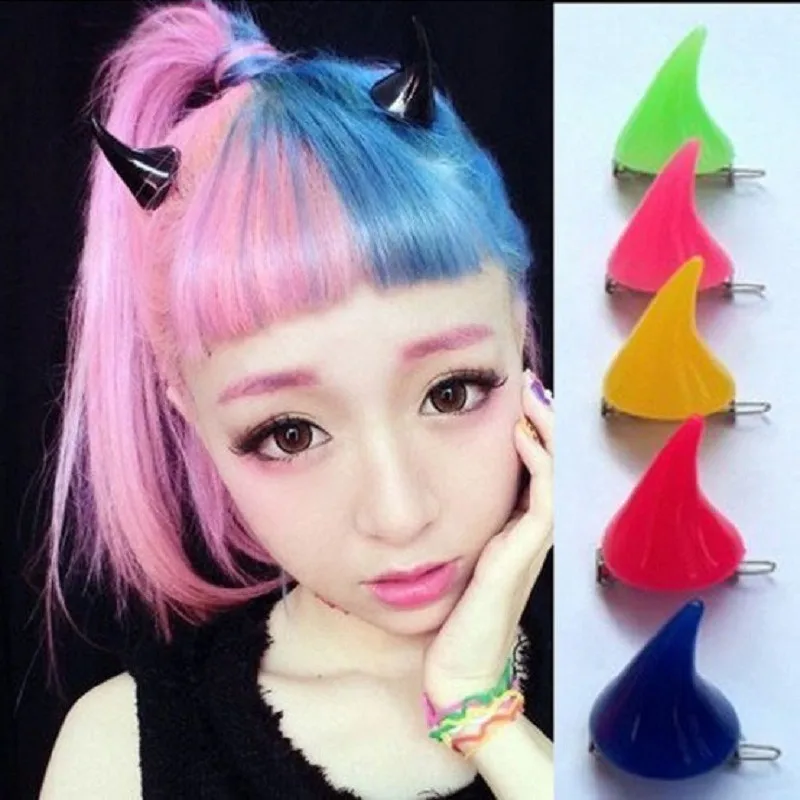 

Free Shipping!2018 New Stylish Novelty Halloween Gifts DEVIL Horns Hair Slides Clip Mutli Colors Hair Accessories