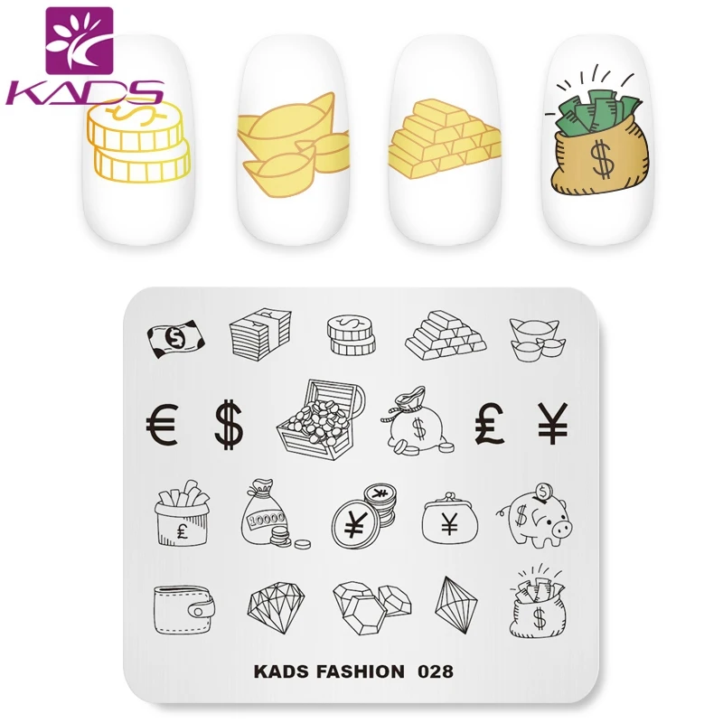 KADS Nail Templates Fashion 028 Wish Fortune Design Image Template Nail Stamp Templates Plate Stamping Nail Art Stencils