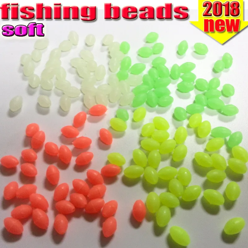 

2022fihsing plastic luminous fishing beads glow in the dark 3mm*4mm 4mm*6mm 4color choose 500pcs/lot