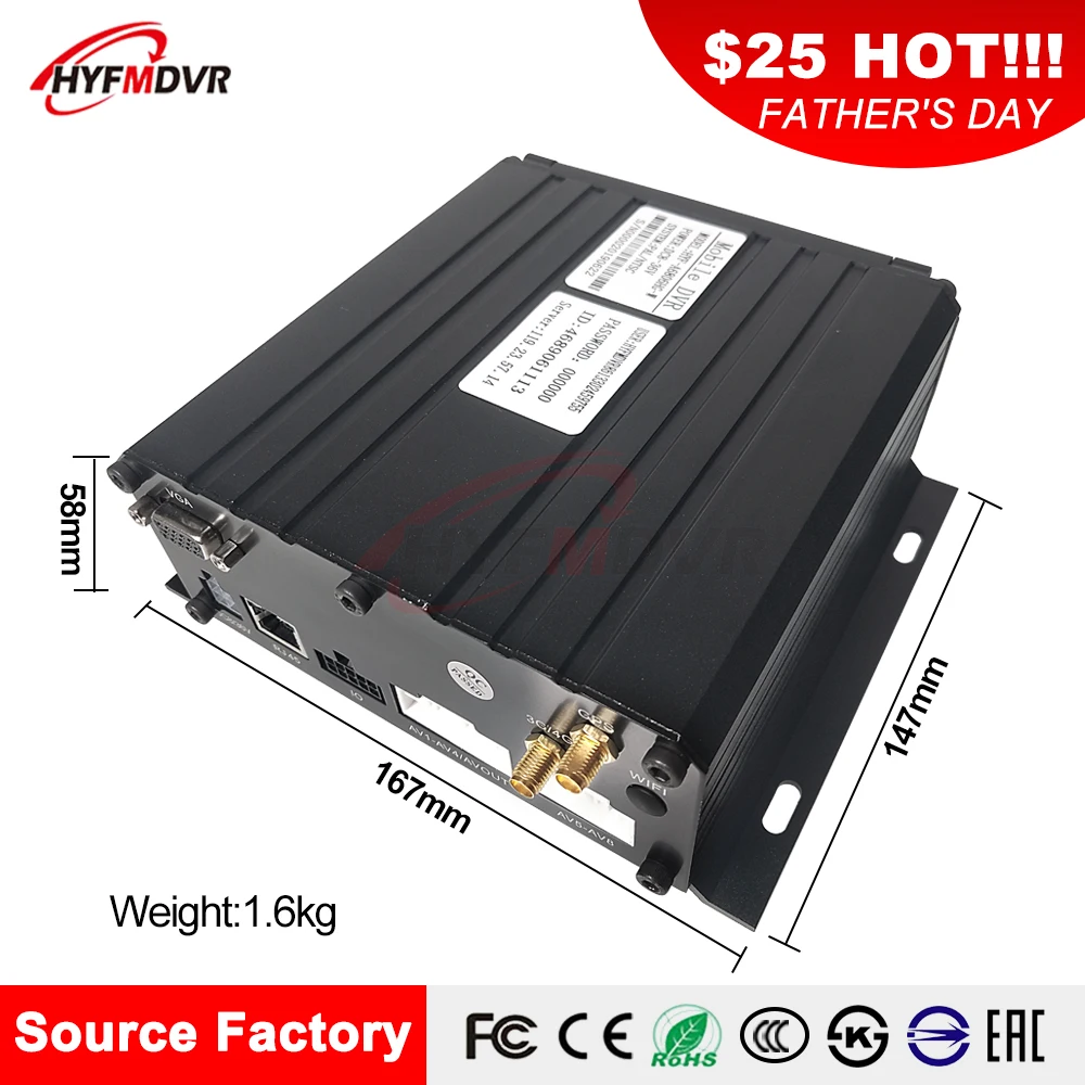 AHD 1080P megapixel monitoring host Wide voltage DC8V-36V 3G GPS Mobile DVR box truck / harvester / cash truck  PAL/NTSC