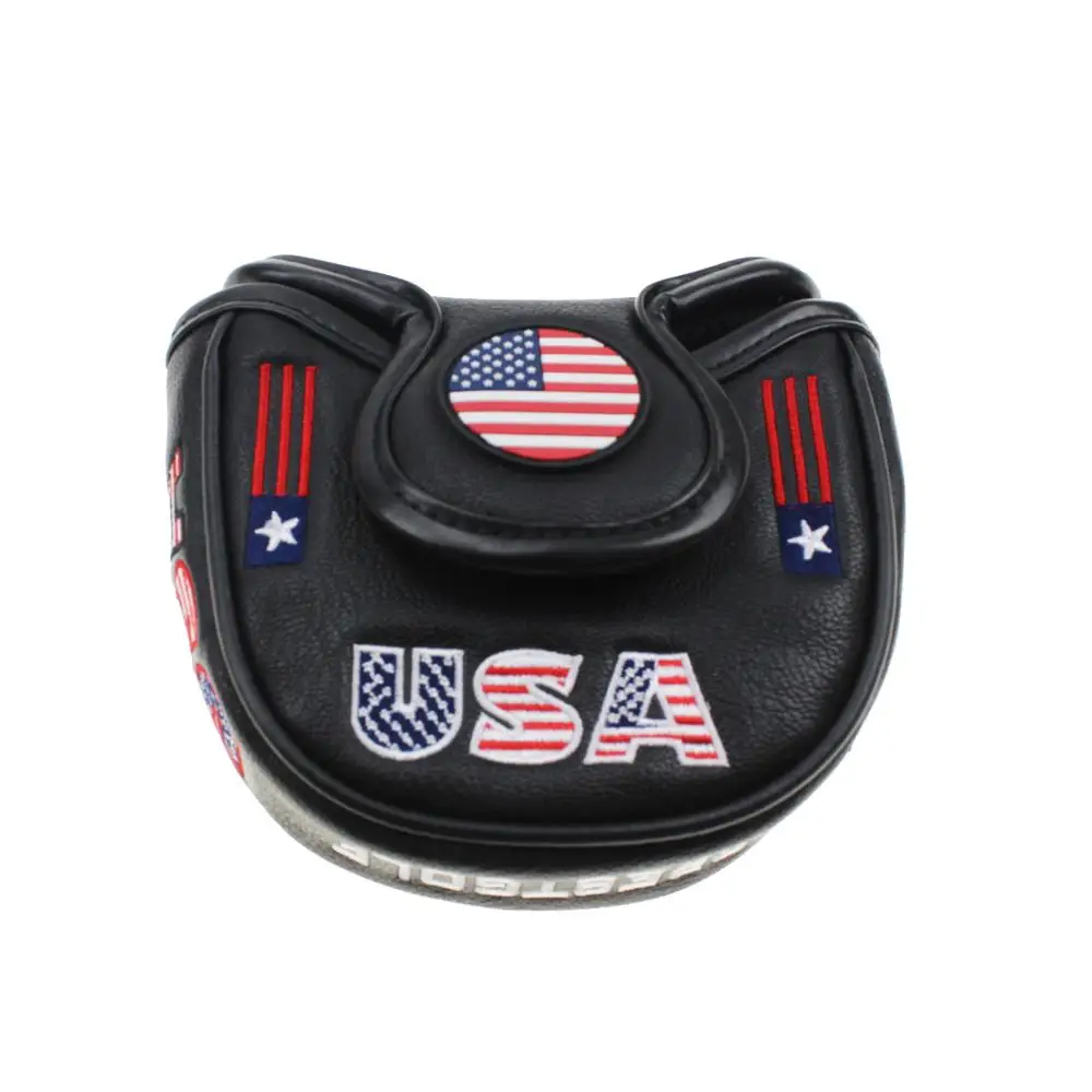 Crestgolf Golf USA America Mallet Putter Cover Headcover for Odyssey with Smart Design and Perfect Quality Head Protector Golf