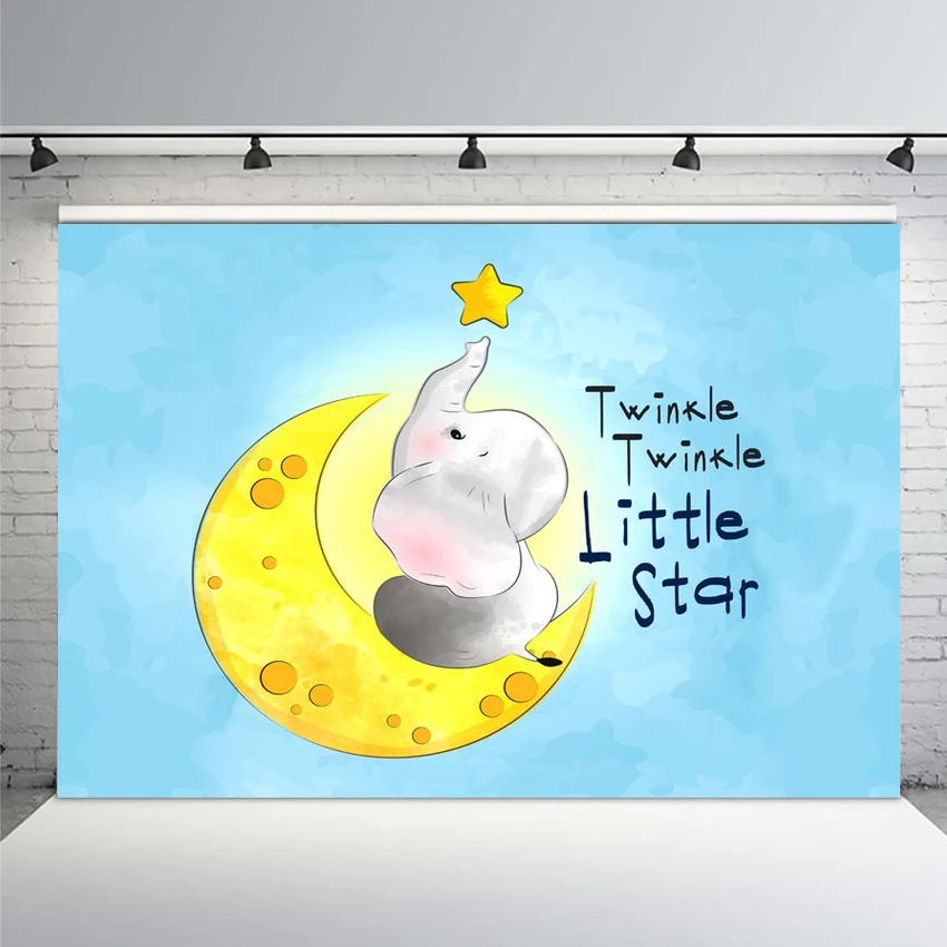 

Birthday Backdrop Twinkle Little Star Moon Photo Background Baby Shower Birthday Party Decor Photography Backdrops Photo Prop