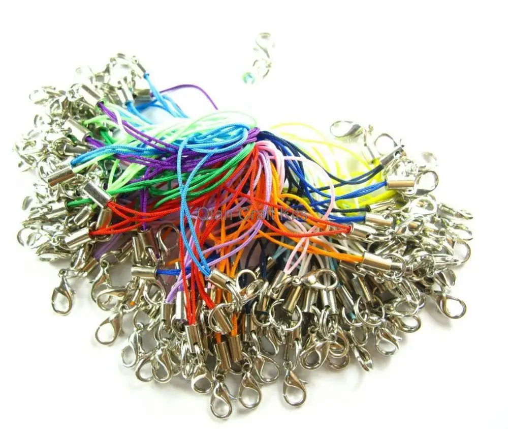 500pcs cell phone straps mixed colors witth lobster clasps bulk wholesales