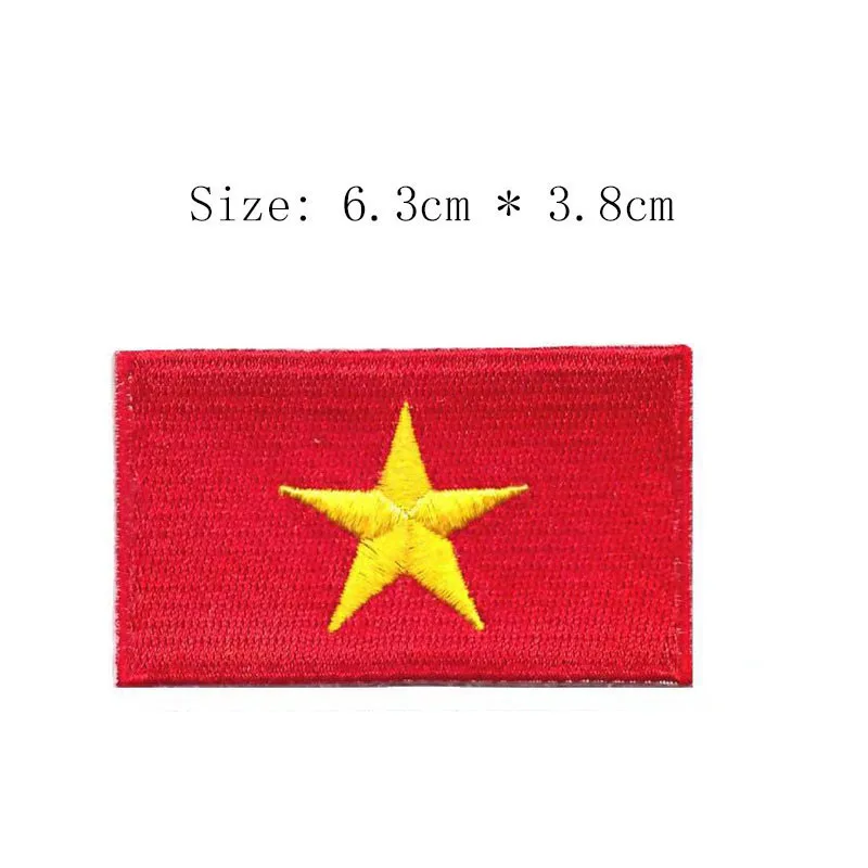 Vietnam embroidery flag patch Hanoi city emblem for MC coat Wholesale iron on sew left chest sleeve shirts DIY Originality