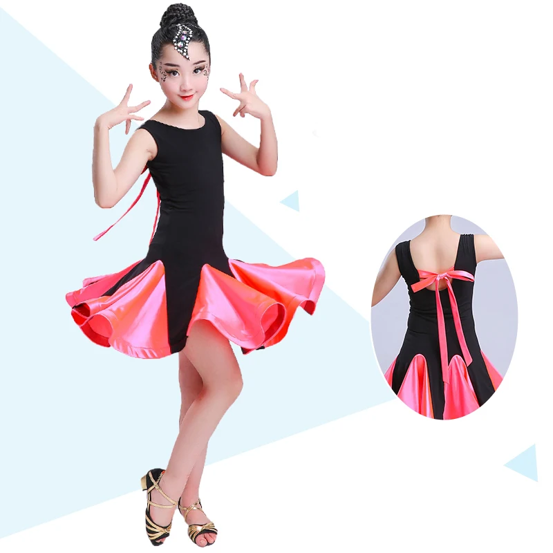 Children's Latin dance skirt exercise clothes summer girls grading performance clothing  kids dresses for girls