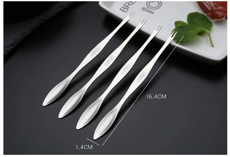 Seafood Lobster Tool Stainless Steel Crab Fork Spoons Handy Helper Nutcracker Multifunctional Creative Fruit Fork W9245