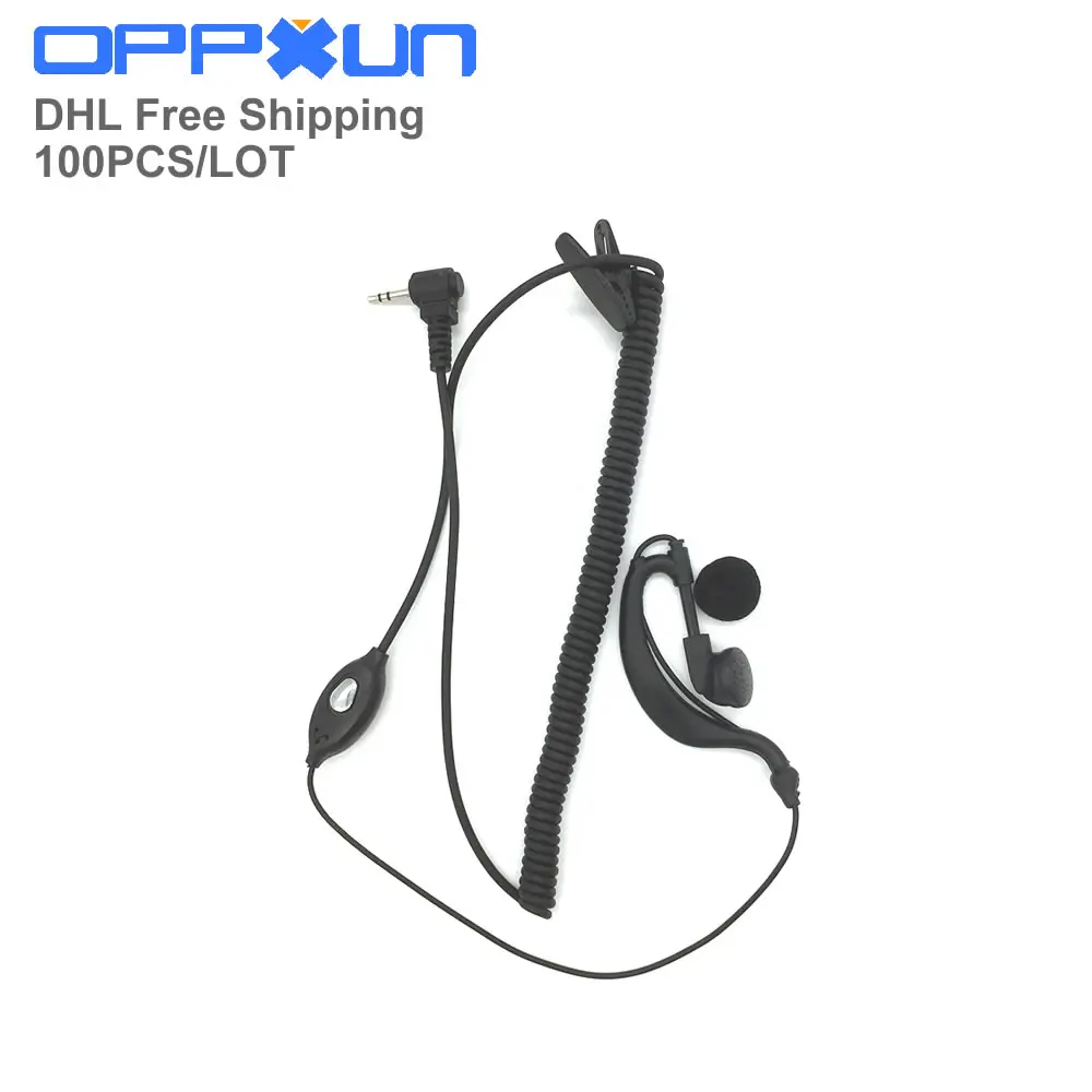 100PCS 1 pin wellung line Earphones Mic For Motorola 2,5mm Jack For T6200 T6210 T6220 Tlkr T3 T4 T5 T5428 Radios Walkie Talkie