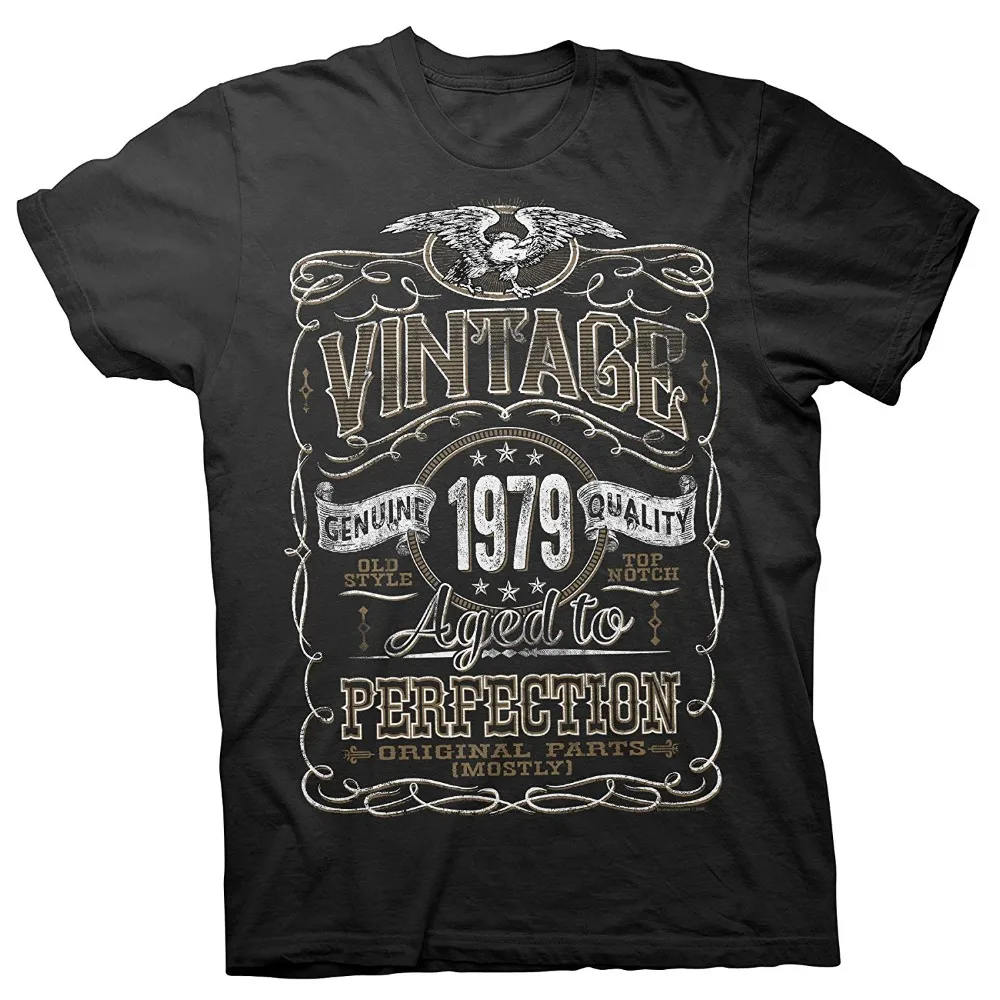 

40Th Birthday Gift Shirt - Vintage Aged To Perfection 1979 - Distressed 2019 Funny Cotton Casual Fashion Printed Tops Tee Shirt