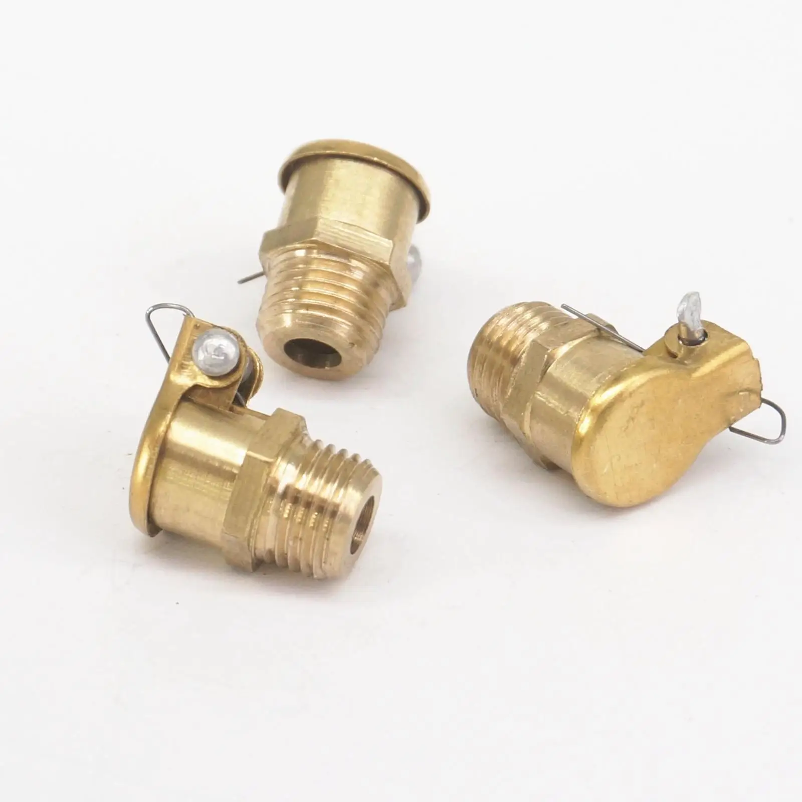 LOT 10 10mm OD M10 x 1mm Metric Male Brass Plated Zinc Alloy Connector Oiler Spring Flip Cap for Hit Miss Engine Motor