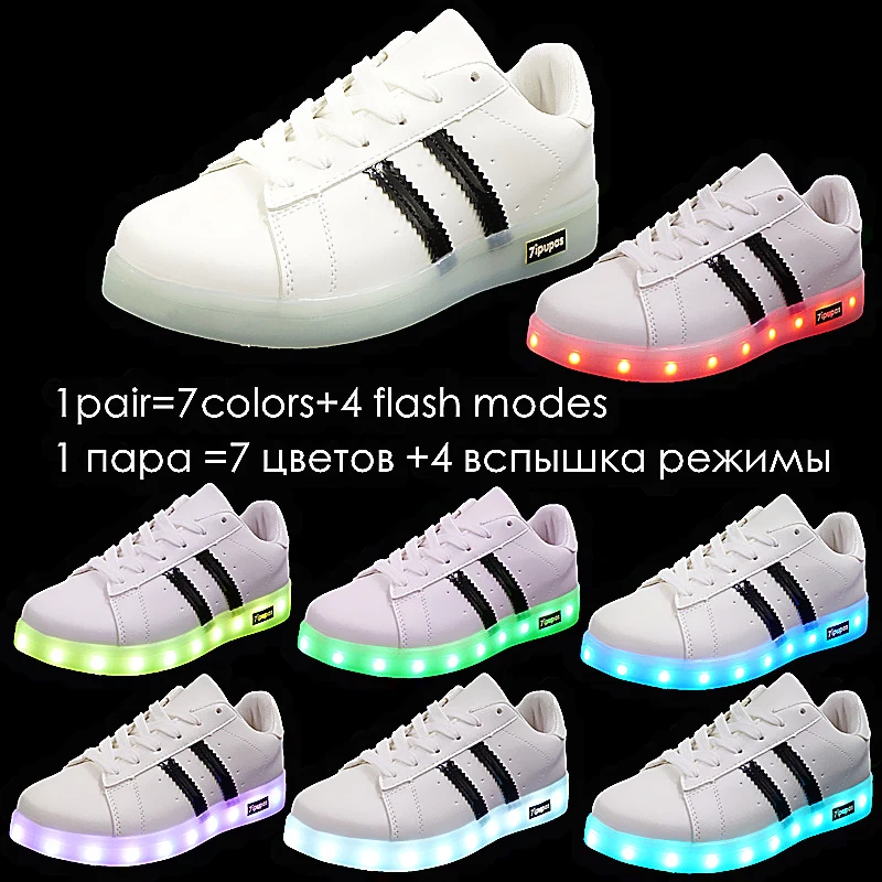 7ipupas 11 Colors Unisex Led shoes Fashion couple led luminous sneakers Zapatos Hombre Led Light Shoe kids boy girl glowing shoe