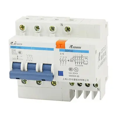 

35 мм DIN Rail 6000A защита от короткого замыкания выключатель 3P 240V/415V 32A