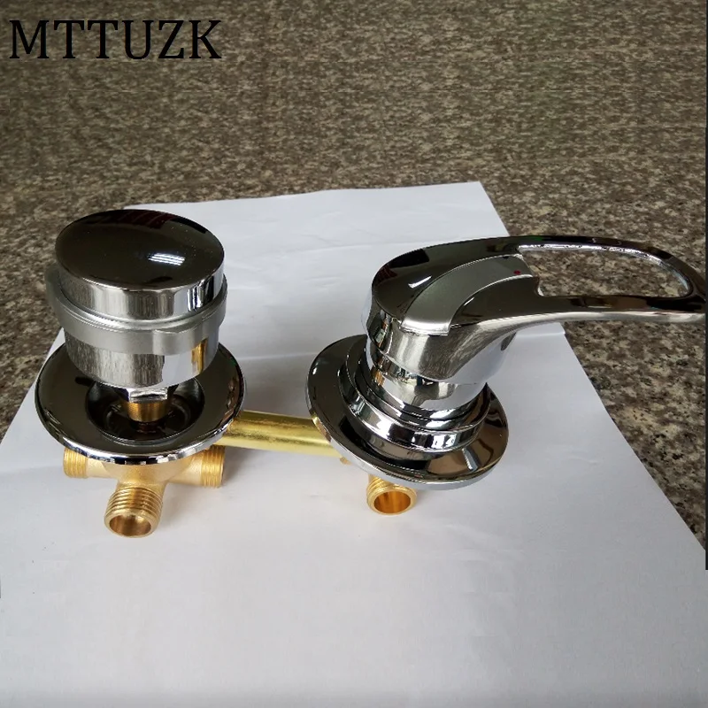 

MTTUZK solid brass wall mounted 2/3/4/5 Ways outlet water shower tap screw & intubation shower faucets shower room mixing valve