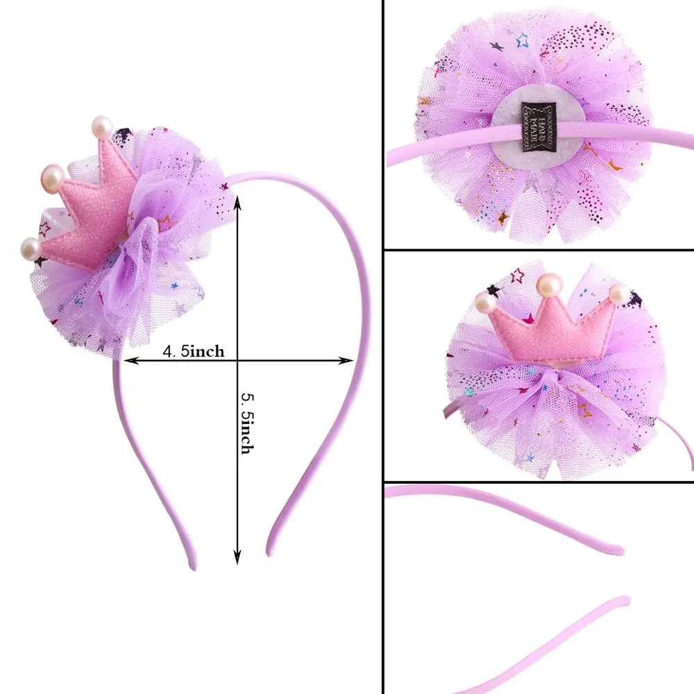 Candygirl Fashion Girls Hair Crown Lace Flower Headband Boutique Printed Handmade Ribbon Hairbands Children Hair Accessories