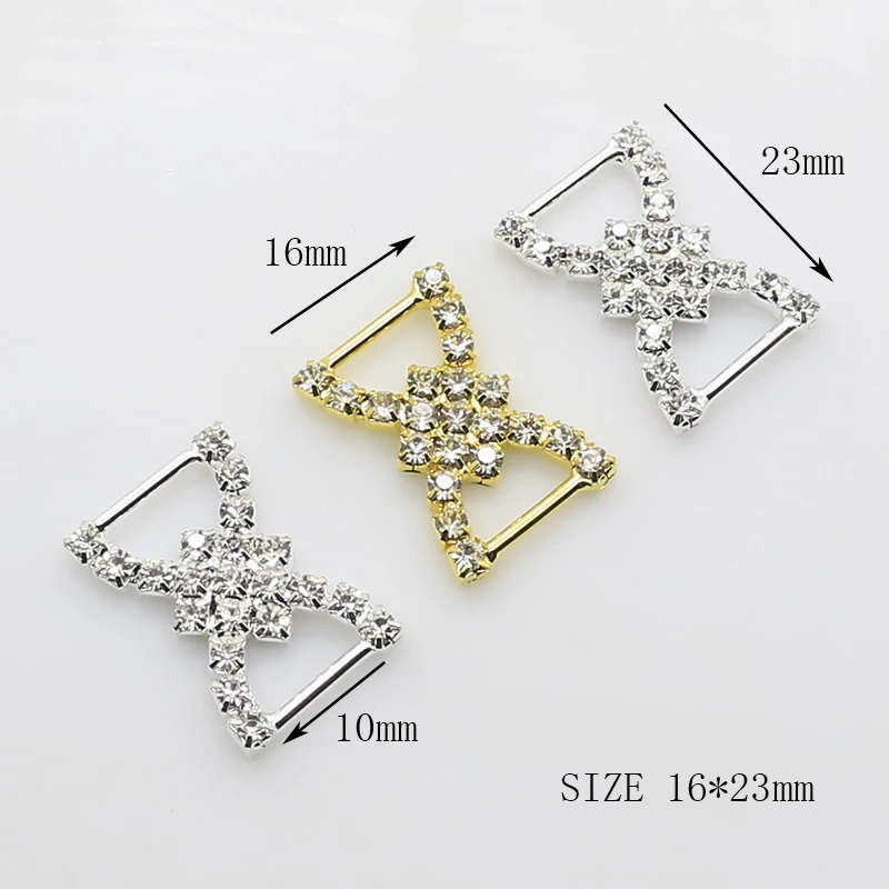 ZMASEY New Rhinestones Buckles 10Pcs/Lot Fashion 16*23mm Jewelry Decoration DIY Handwork Beautiful Accessories