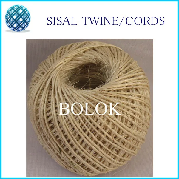 50pcs/lot Natural color sisal twine (dia.: 1.5mm, 1 ply twisted) 80m/ball wholesales by free shipping