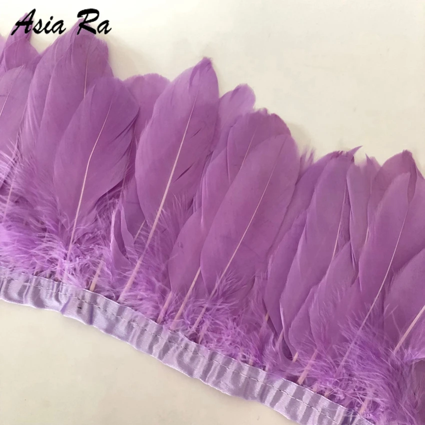 10 Meters 15-20CM Goose Feather Trims Dyed Real Geese Feathers Fringes Ribbons for Dresses Skirt Cloth Belt decorative Clothing