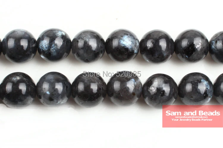 Wholesale Black Spectrolite Natural Stone Beads For Jewelry Making Labradorite Stone DIY Bracelet Necklace 4-12mm BLB01